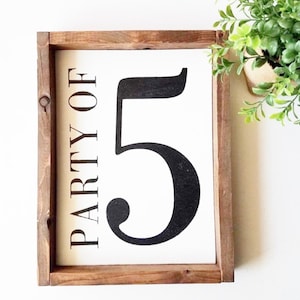 Party of Number Handmade Wood Sign / Family Number / Family Sign / Wall Decor / Farmhouse / Rustic / Boho /