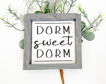 Dorm Sweet Dorm Handmade Wood Sign | College Life | Dorm Life | School Life | Girls Room | Dorm Room Decor | Student Life |