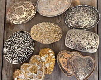Vintage filigree Belt Buckles | Western | Rodeo | Justin | hearts | floral