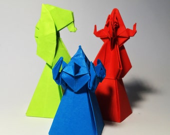 Customise Colorful Origami Chess Set with Chessboard