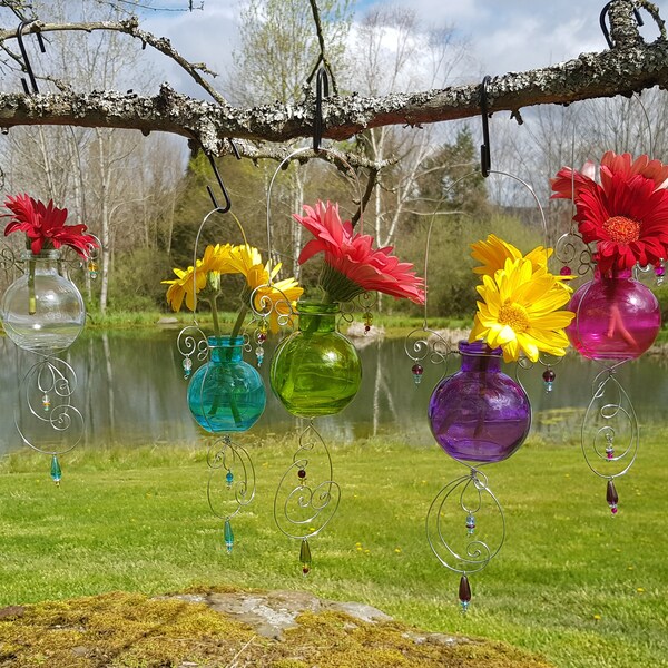 Glass Hanging Vase Etsy