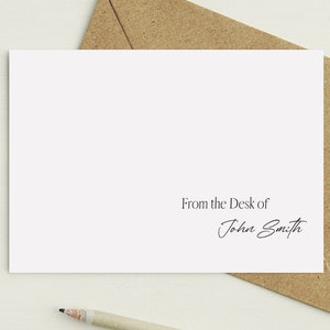 Personalized Notecards: Minimalist Stationery Set, Gift for Professionals
