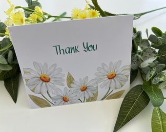 Thank You Note Cards with daisy, blank Thank You Card, Thank You Note, Floral Note Card, Wedding Thank You, Shower Thank You, Baby Thank You
