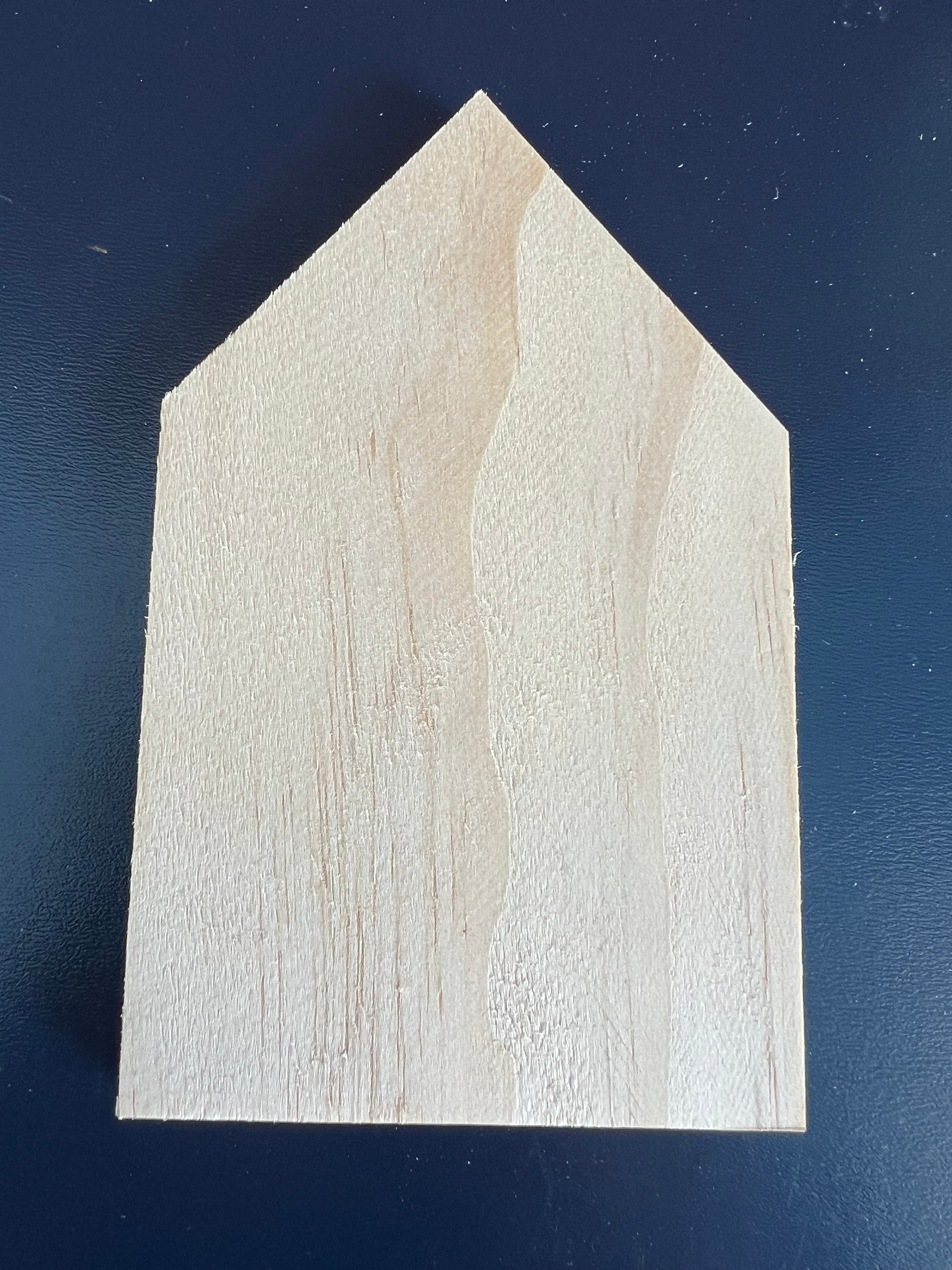 Unfinished House Shaped Wood Block Sign Three Tier Tray Decoration