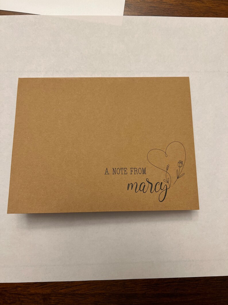 Personalized Note Cards With Envelopes, Customized Gift for Her, Custom