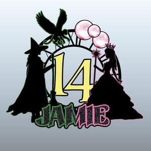 Wicked Themed Birthday Personalized Cake Toppers