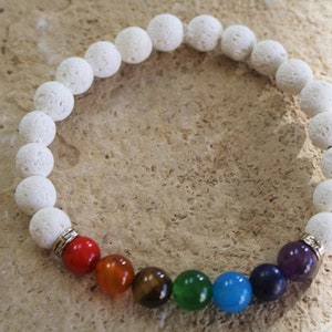 Chakra Bracelet, 7 Chakra Bracelet, Lava Bracelet, Yoga Bracelet, Healing Bracelet, Chakra Healing, Energy Bracelet, Mala Bracelet