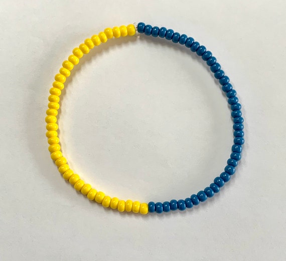 Blue and Yellow Bracelet Ukraine Bracelet Seed Bead Etsy