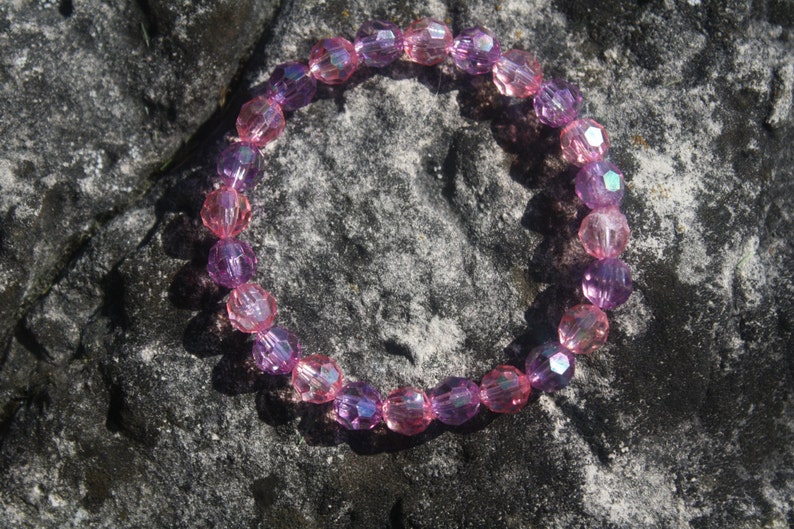 Pink and Purple Aurora Borealis Crystal Bracelet Crystal Jewelry Crystal bracelet Pink and Purple Bracelet Aurora Borealis Bracelet