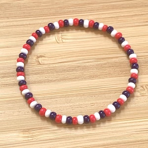 Red, White and Blue Seed Bead Bracelet, Seed Bead Bracelet, Seed Bead Jewelry, Friendship Bracelet