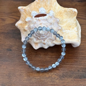 Grey Mystic Aura Quartz Bracelet, Grey Crystal Bracelet, Healing Bracelet, Aurora Borealis