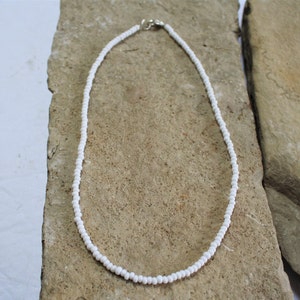 White Seed Bead Necklace,