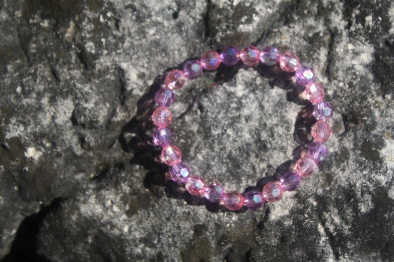 Pink and Purple Aurora Borealis Crystal Bracelet Crystal Jewelry Crystal bracelet Pink and Purple Bracelet Aurora Borealis Bracelet