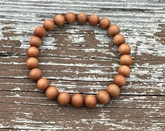 Sandalwood Bead Bracelet, Root Chakra, Yoga, Meditation