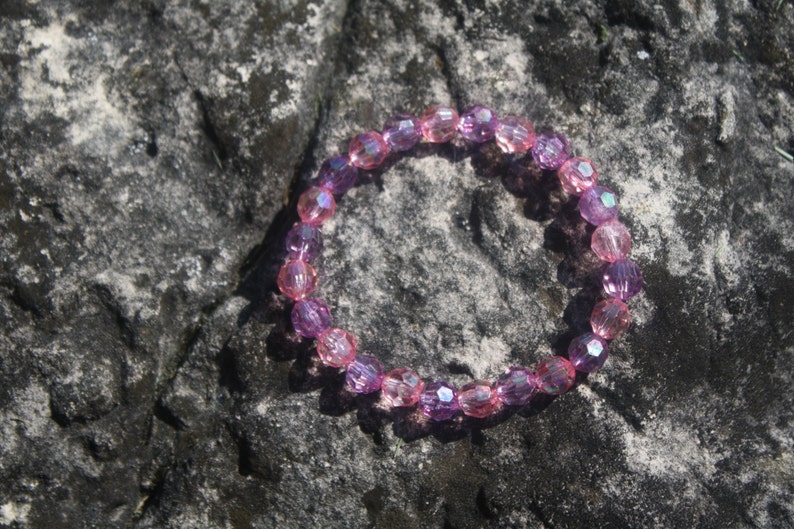 Pink and Purple Aurora Borealis Crystal Bracelet Crystal Jewelry Crystal bracelet Pink and Purple Bracelet Aurora Borealis Bracelet