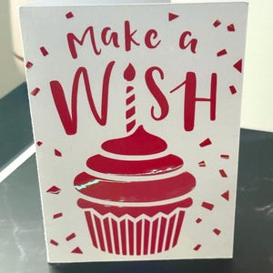 Födelsedagskort, Make a Wish-muffinskort, Handgjort födelsedagskort, Sött födelsedagskort för henne, honom, barn