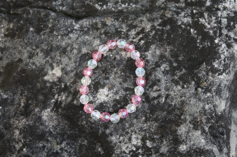 Aurora Borealis Bracelet Aurora Borealis Pink Crystal Bracelet Pink Bracelet Crystal Bracelet Pink Aurora Borealis Crystal Bracelet