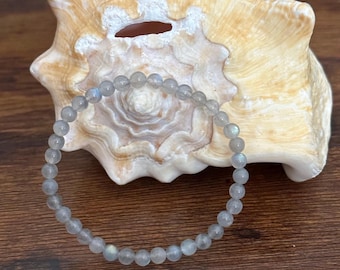 Labradorite Crystal Bracelet, Natural Stone, Throat Chakra