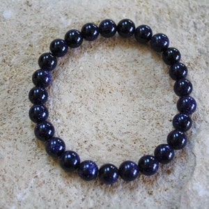 Blue Sandstone Bracelet, Sandstone Bracelet, Blue Bracelet, Gemstone Bracelet, Yoga Bracelet, Dark Blue Bracelet