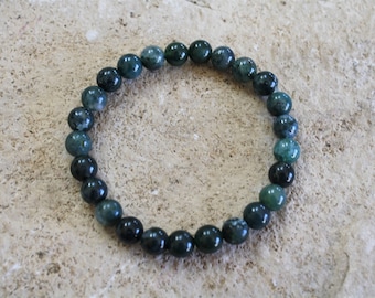 Grünes Moosachat Edelstein-Armband,Herzchakra