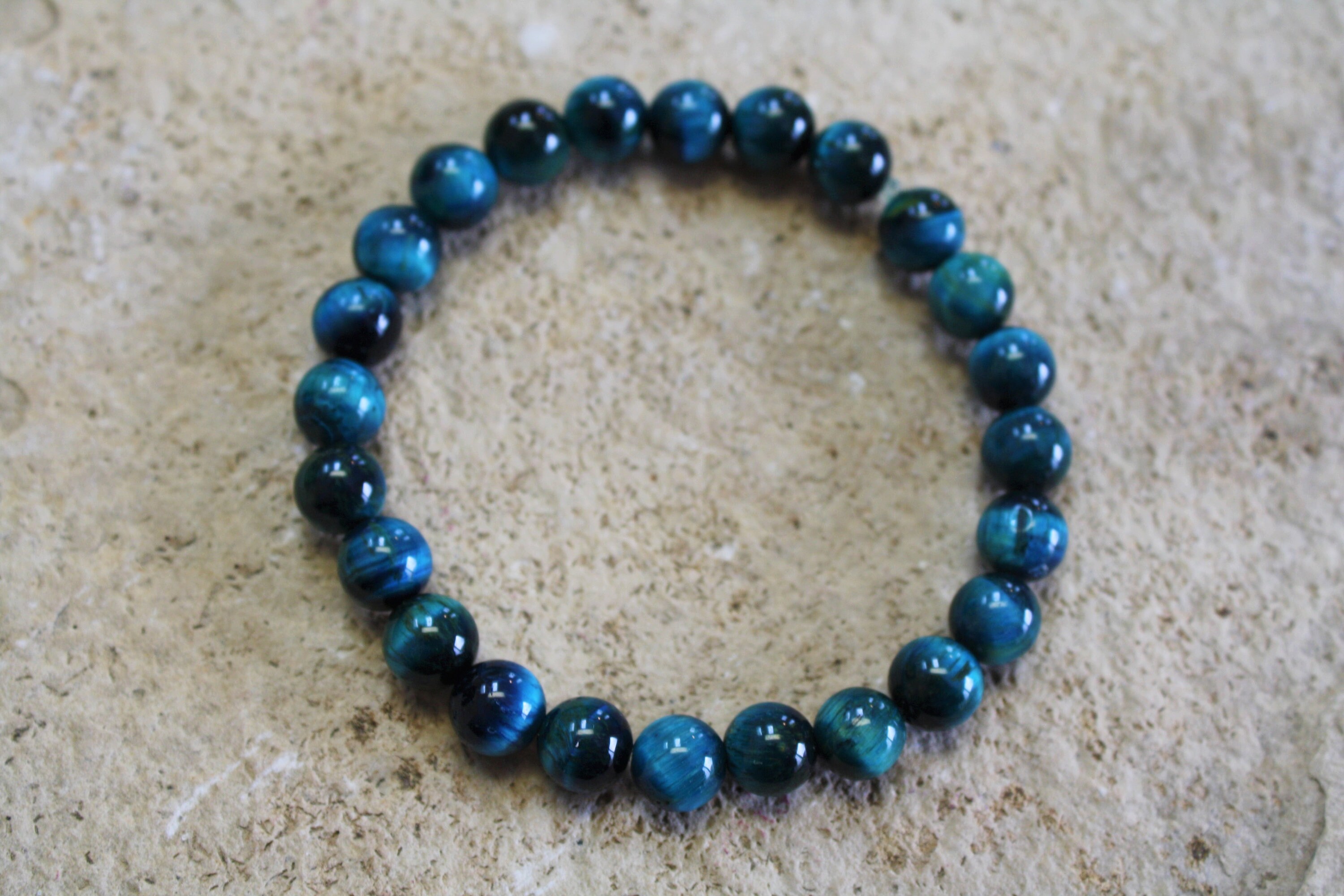 Aquamarine Tiger Eye Bracelet Blue Tiger Eye Bracelet Etsy