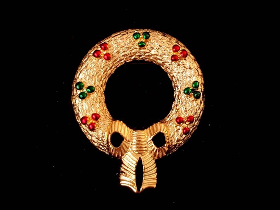 Vintage - Gerrys Christmas - wreath brooch - uniq… - image 1