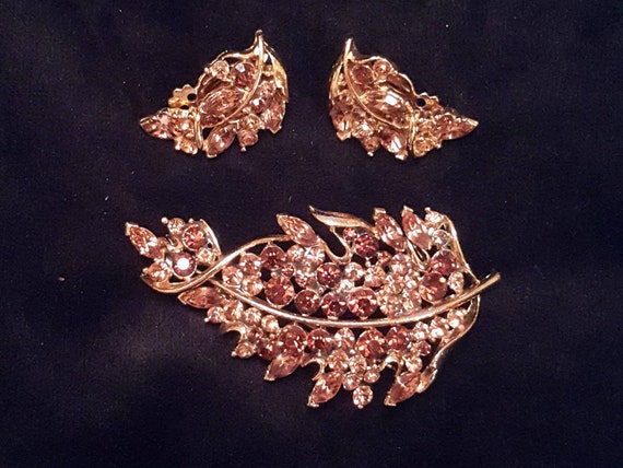 Vintage Lisner Jewelry Set Amber Fall Leaf Jewelry Brooch Etsy etsy