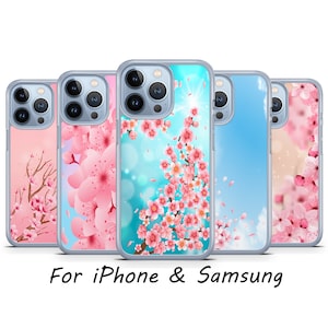 Cherry Blossom Pink Plastic Phone Case Cover for iPhone 8 , 11 , SE , 12 Pro Max, Samsung s7 , S8 , S9 , S10 , S20 Plus Ultra