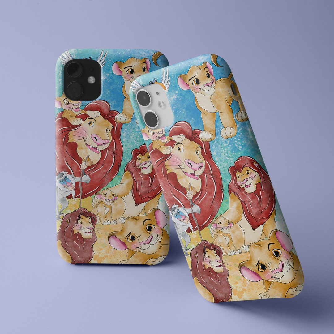 Lion Watercolor Cute Animals Pattern Fully Wrapped Plastic Phone Case lion-watercolor-cute-animals-pattern-fully-wrapped-plastic-phone-case