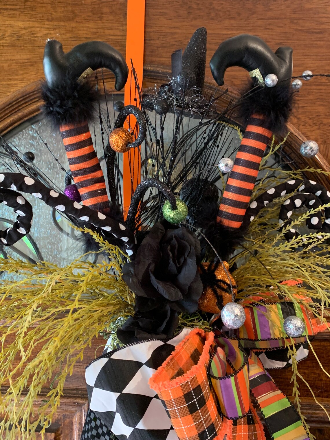 Witchs Decorated Boot Halloween Witch Decor Witch Boot Etsy