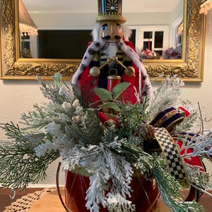 Nutcracker Centerpiece, Christmas Tabletop Decor, Nutcracker Christmas Centerpiece, Nutcracker on Drum Centerpiece