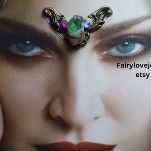 Genuine opal amethyst gemstone bindi, tribal fusion, festival face gem jewel, goddess, chakra third eye,bridal,face decor, fairy costume