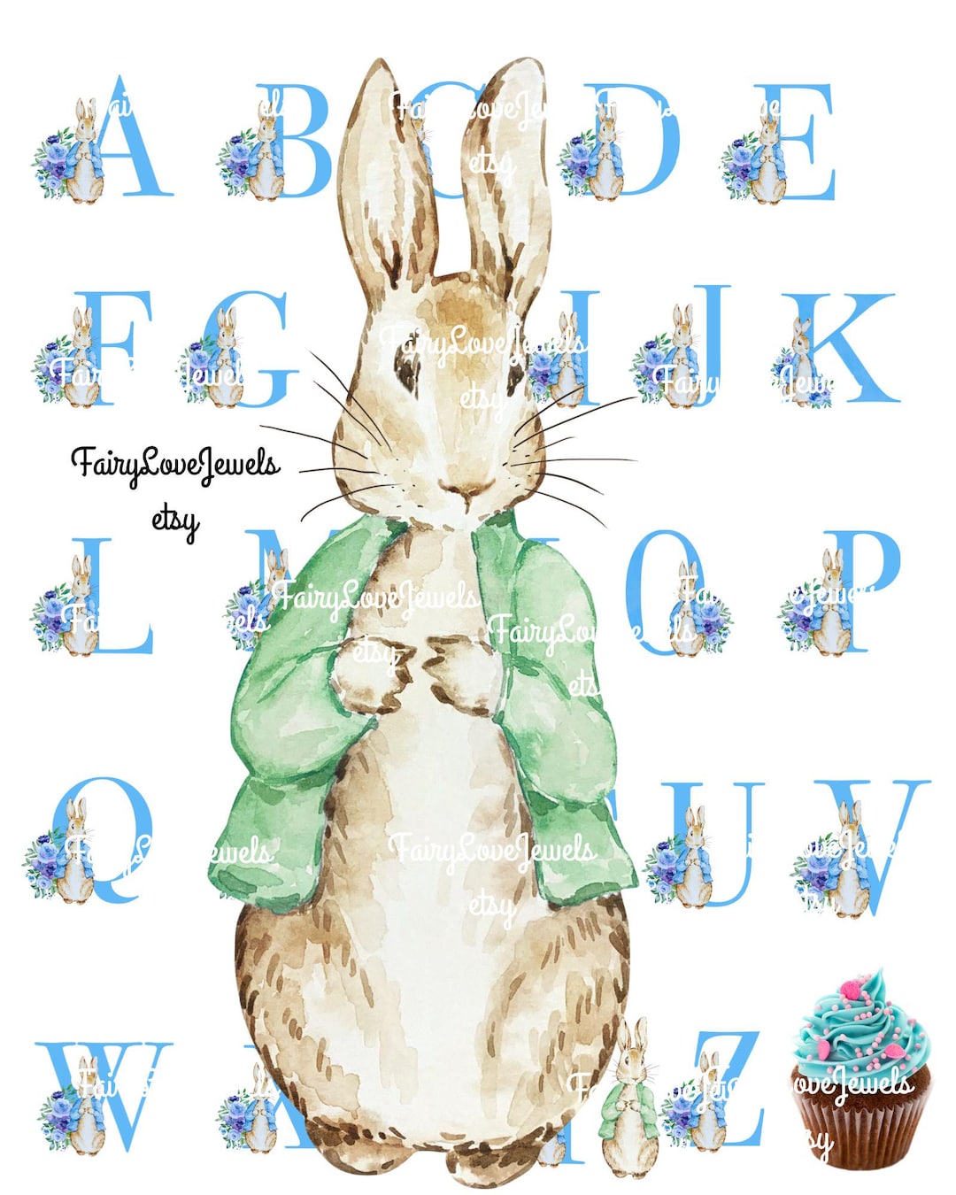 Printable Beatrix Peter Rabbit Boys Alphabet A-Z Clipart Instant ...