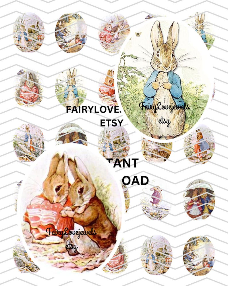 Printable Beatrix Peter Rabbit Images Digital Instant Download, Oval ...