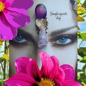 Mood stone color changing amethyst citrine gemstone bindi, tribal fusion bindi, face gem, festival face jewel gem,face decor, festival gift