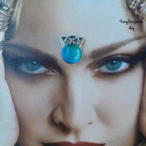 mood stone color changing bindi, tribal fusion bindi,reusable, boho festival face decor gem jewel, third eye, bellydance bindi,