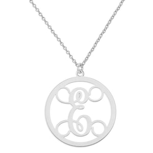 Initialen monogram ketting - 1 &quot; elke eerste zilveren monogram ketting in 925 sterling zilver NIKKELVRIJ