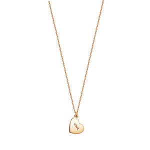 Colar Mini Coração Personalizado - Colar gravável em prata esterlina 925 banhada a ouro rosa 18k SEM NÍQUEL