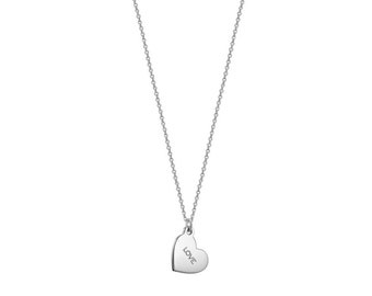 Personalized Mini Heart Necklace - Engravable necklace in 925 sterling silver NICKEL FREE