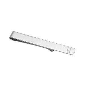 Clip de corbata personalizado en plata de ley 925, números romanos, fechas, letras o coordenadas de latitud y longitud grabados a medida. SIN NÍQUEL