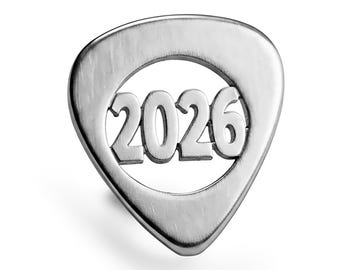 Personalized Four Numbers Guitar Pick In 925 Sterling Silver - Custom Numbers Gift for Musicians - Engraved Anniversary Gift for Him