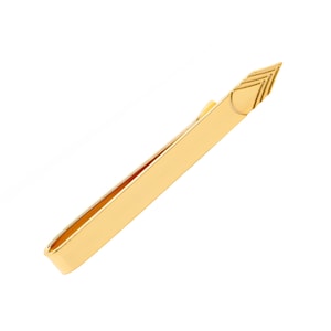 Army Enlisted Rank, Personalized Tie Clip in Yellow Gold Plated 925 Sterling Silver NICKEL FREE