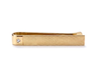 Black Diamond Tie Clip Custom Silver Tie Bar Personalized Gold Plated Groom Gift Solid 14k Gold Luxury Men Jewelry Sleek Mirror Finish