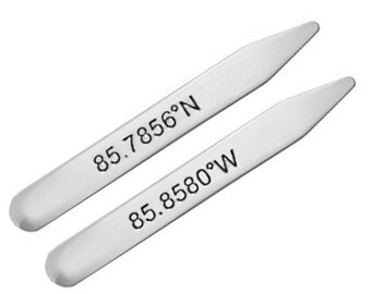 Gift for Dad- Sterling Silver Personalized Collar Stays, Gift for Him, Groomsmen, Wedding Party, Monogram Collar Stays,  NICKEL FREE