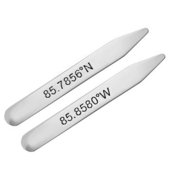 Gift for Dad- Sterling Silver Personalized Collar Stays, Gift for Him, Groomsmen, Wedding Party, Monogram Collar Stays,  NICKEL FREE