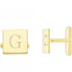 Custom Engraved Wedding Initials 18k Yellow Gold Plated 925 Sterling Silver Cufflinks, Personalized Cufflinks, Groom Cufflinks, NICKEL FREE