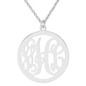 Initialen monogram ketting - 1,25&quot; elke eerste zilveren monogram ketting in 925 sterling zilver NIKKELVRIJ
