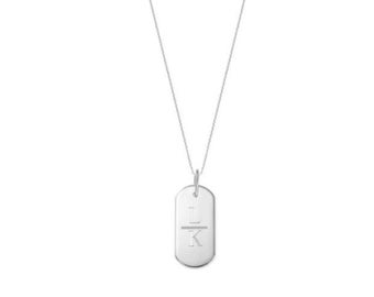 Personalize Two Initials 1" Dag Tag Disc Necklace, Handmade pendant in 925 sterling silver NICKEL FREE