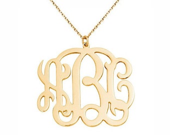 18K Solid Gold Monogrammed Initials 
