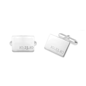 Dates Cufflinks, 925 Sterling Silver Personalized Cufflinks, Custom Engraved Wedding Cufflinks, Cuff Links Personalized, NICKEL FREE